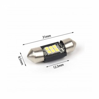 Диодна крушка (LED крушка) 12V, C5W, SV8.5, 31мм, блистер 2 бр.